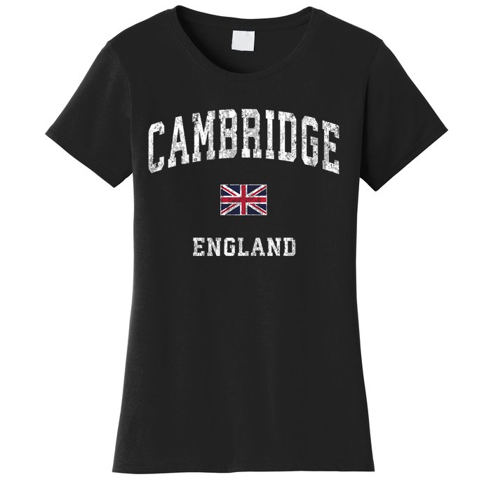 Cambridge England Vintage Athletic Sports Design Women's T-Shirt