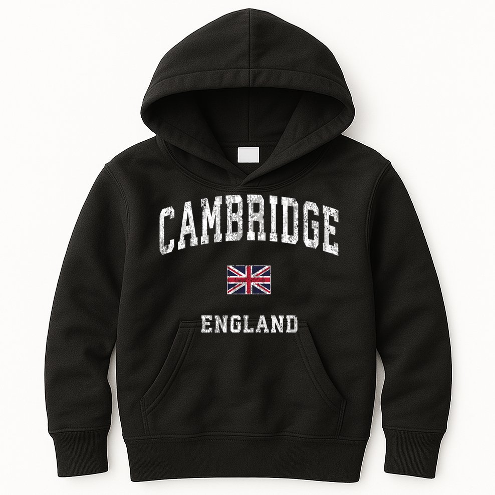 Cambridge England Vintage Athletic Sports Design Kids Hoodie
