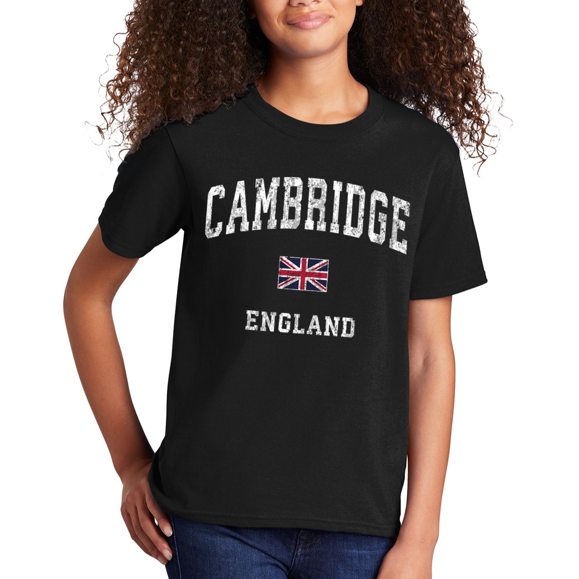 Cambridge England Vintage Athletic Sports Design Kids T-Shirt