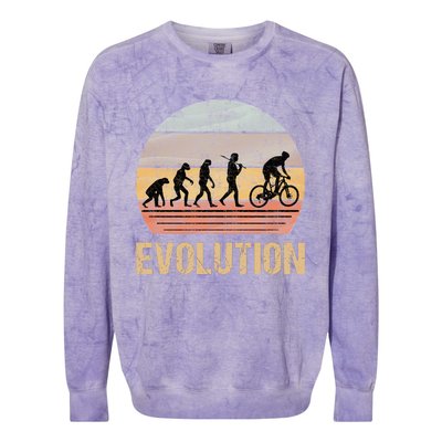 Cycling Evolution Vintage Retro Colorblast Crewneck Sweatshirt