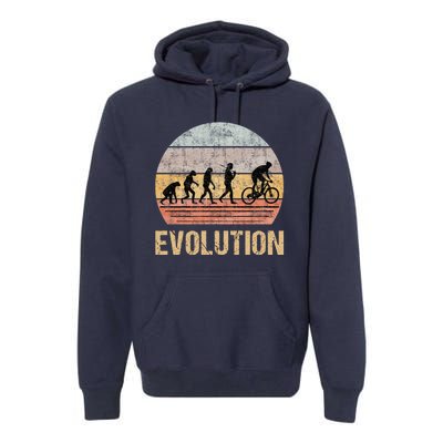 Cycling Evolution Vintage Retro Premium Hoodie