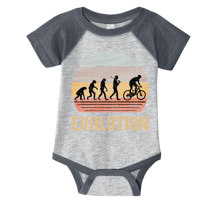 Cycling Evolution Vintage Retro Infant Baby Jersey Bodysuit