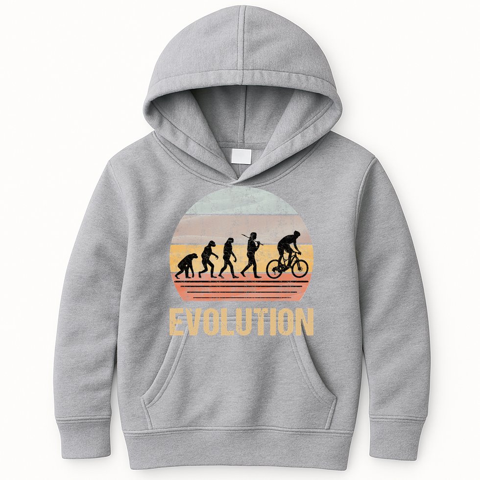 Cycling Evolution Vintage Retro Kids Hoodie