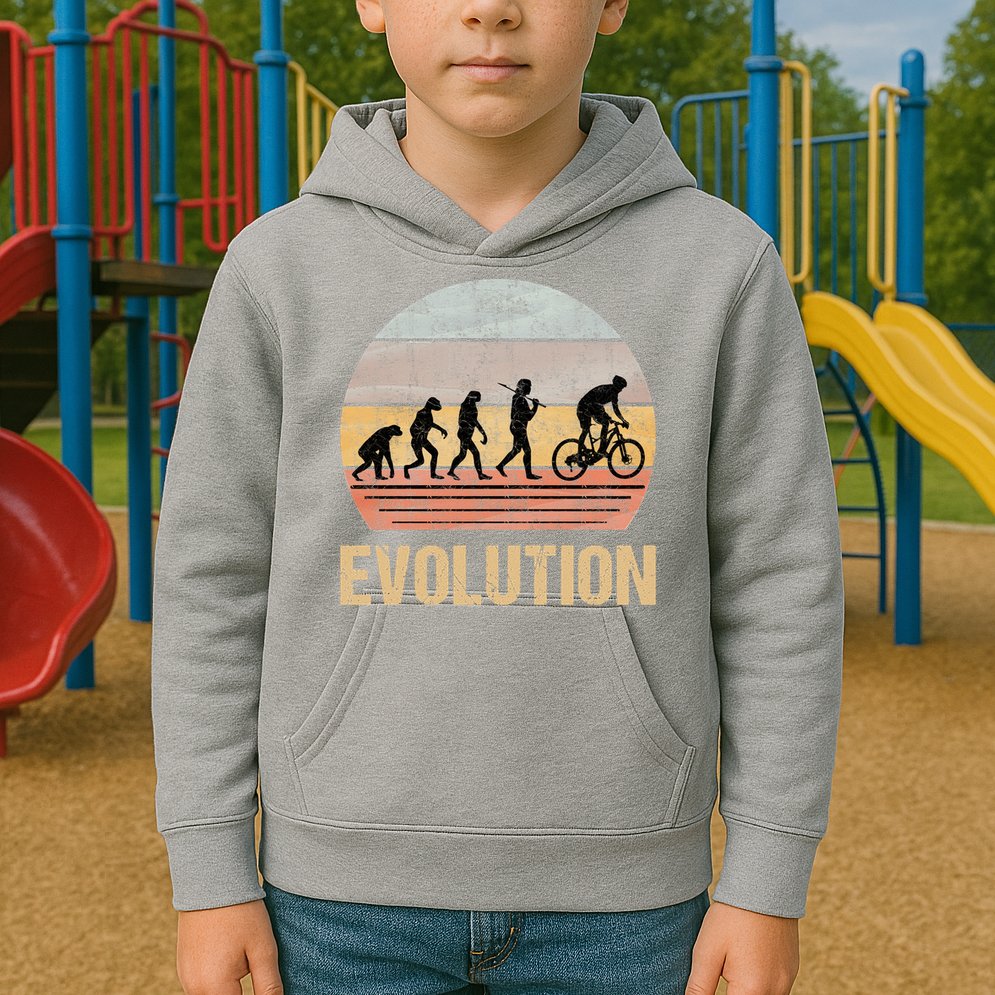 Cycling Evolution Vintage Retro Kids Hoodie