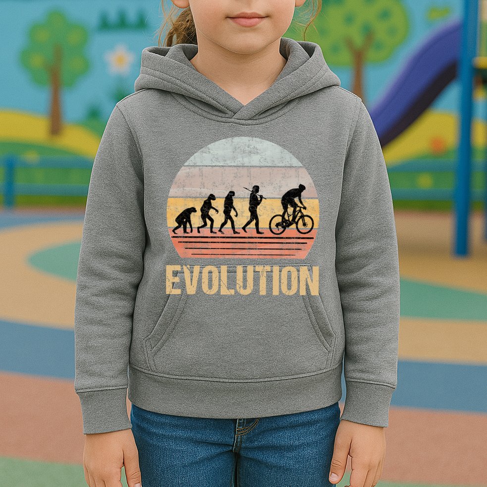 Cycling Evolution Vintage Retro Kids Hoodie