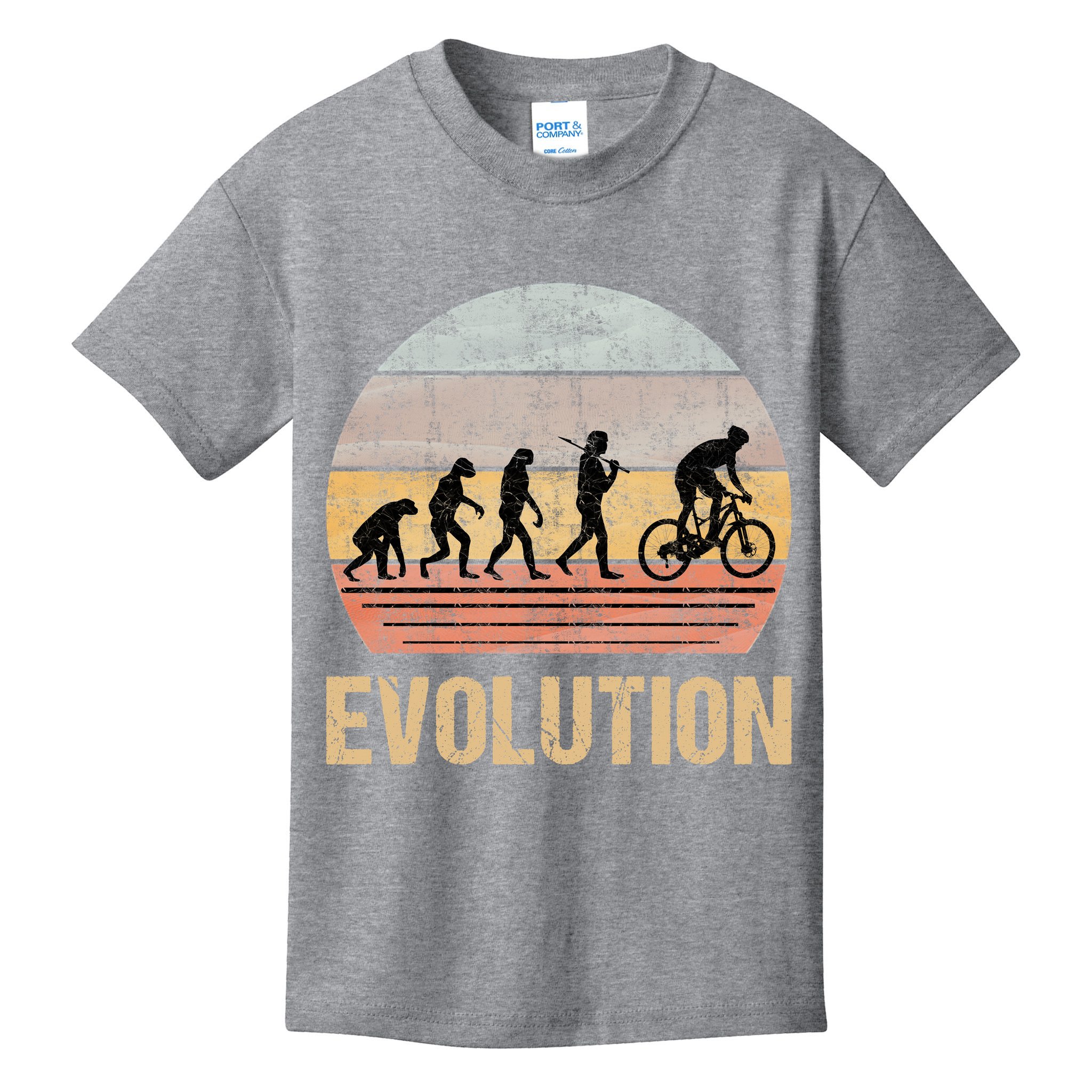 Cycling Evolution Vintage Retro Kids T-Shirt