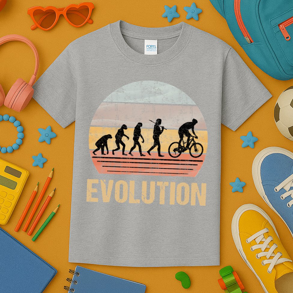 Cycling Evolution Vintage Retro Kids T-Shirt