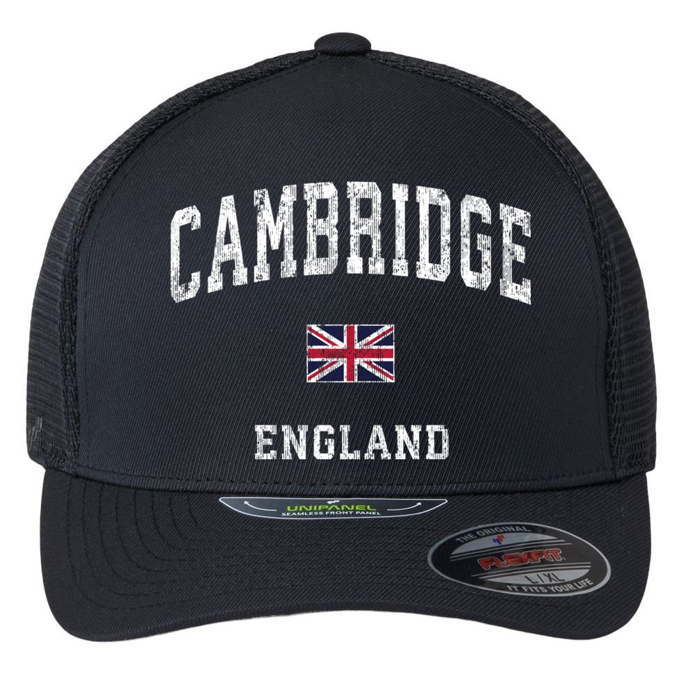 Cambridge England Vintage Athletic Sports Flexfit Unipanel Trucker Cap
