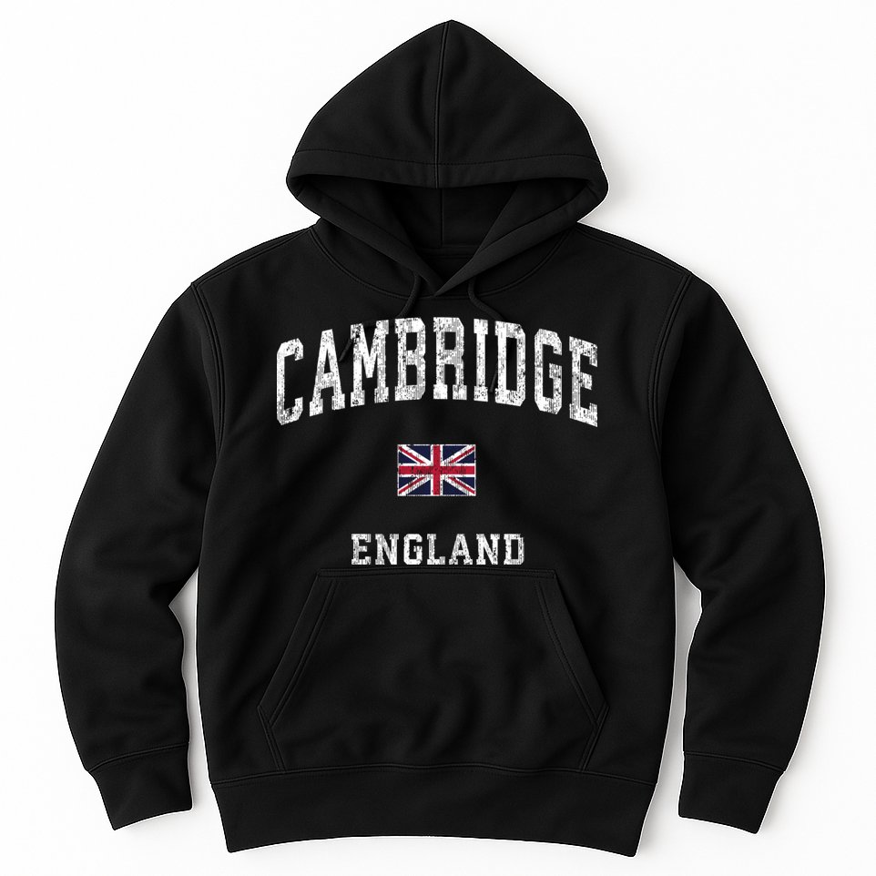 Cambridge England Vintage Athletic Sports Hoodie