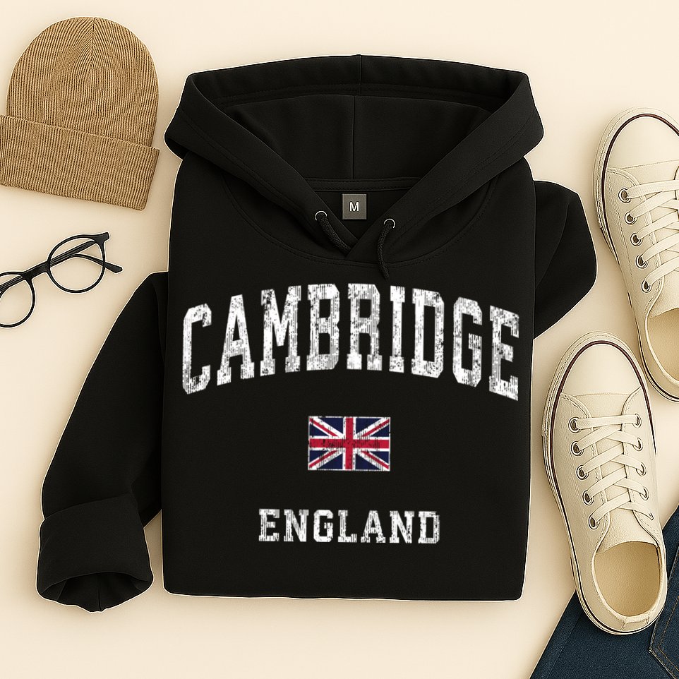 Cambridge England Vintage Athletic Sports Hoodie