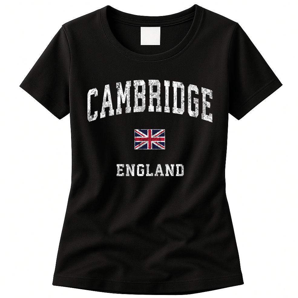 Cambridge England Vintage Athletic Sports Womens T-Shirt