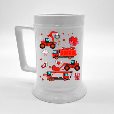 Construction Excavator Valentines Day Gift Beer Stein