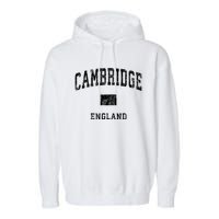 Cambridge England Vintage Athletic Sports Design Hoodie Garment-Dyed Fleece Hoodie