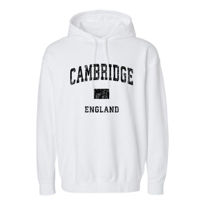 Cambridge England Vintage Athletic Sports Design Hoodie Garment-Dyed Fleece Hoodie