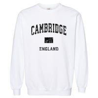 Cambridge England Vintage Athletic Sports Design Hoodie Garment-Dyed Sweatshirt