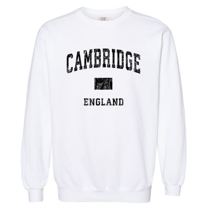 Cambridge England Vintage Athletic Sports Design Hoodie Garment-Dyed Sweatshirt