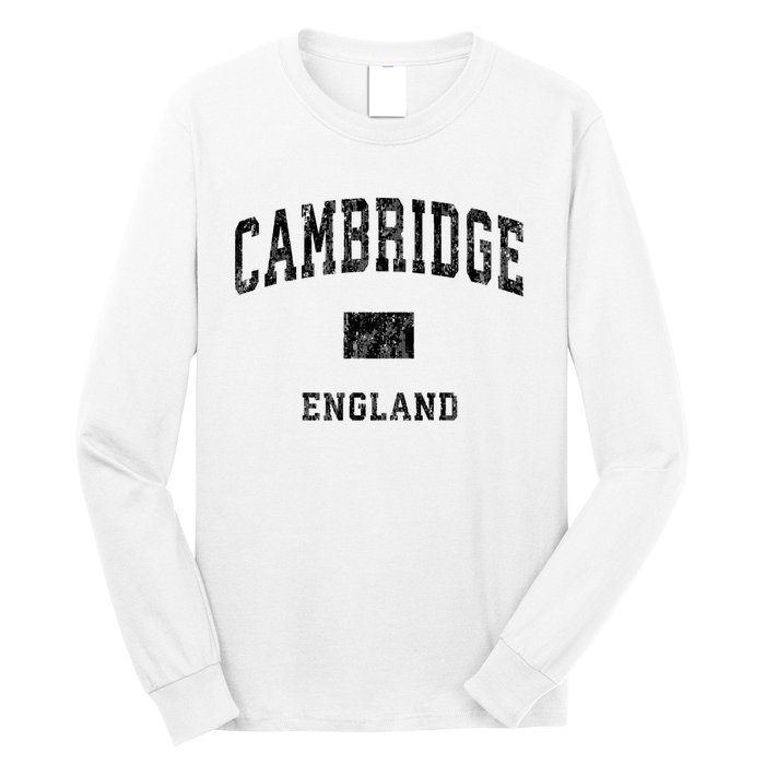 Cambridge England Vintage Athletic Sports Design Hoodie Long Sleeve Shirt