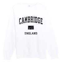 Cambridge England Vintage Athletic Sports Design Hoodie Premium Crewneck Sweatshirt