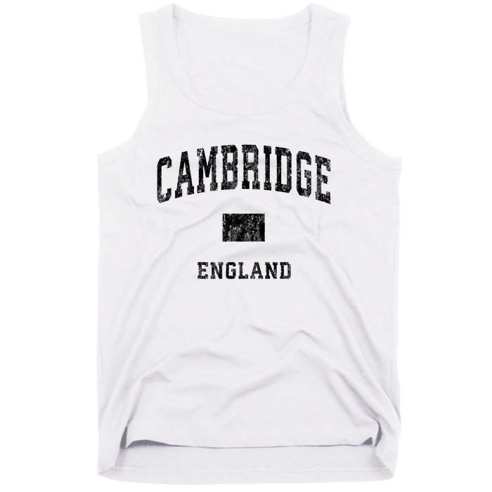 Cambridge England Vintage Athletic Sports Design Hoodie Tank Top