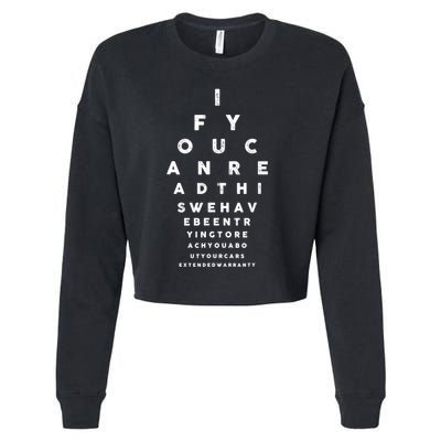 Cars Extended Warranty Eye Exam Funny Graphic Cropped Pullover Crew