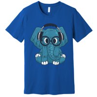 Cute Elephant With Glasses And Headphones Gift Premium T-Shirt