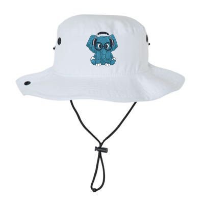 Cute Elephant With Glasses And Headphones Gift Legacy Cool Fit Booney Bucket Hat