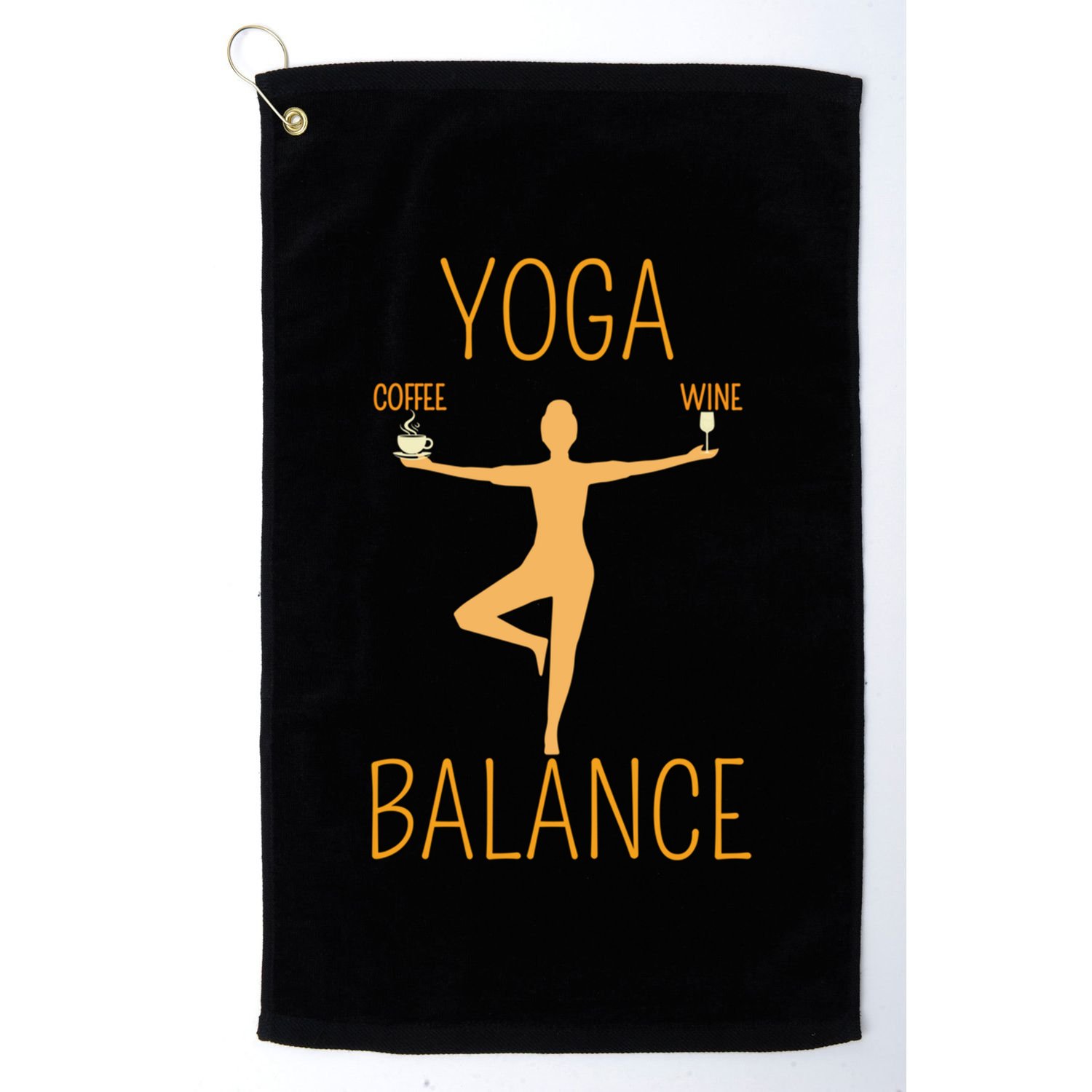 Coffee Er Wine Lover Funny Ing Yoga Balance Gift Golf Towel