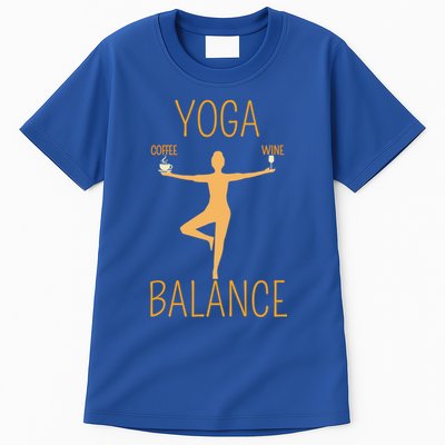 Coffee Er Wine Lover Funny Ing Yoga Balance Gift Tall T-Shirt