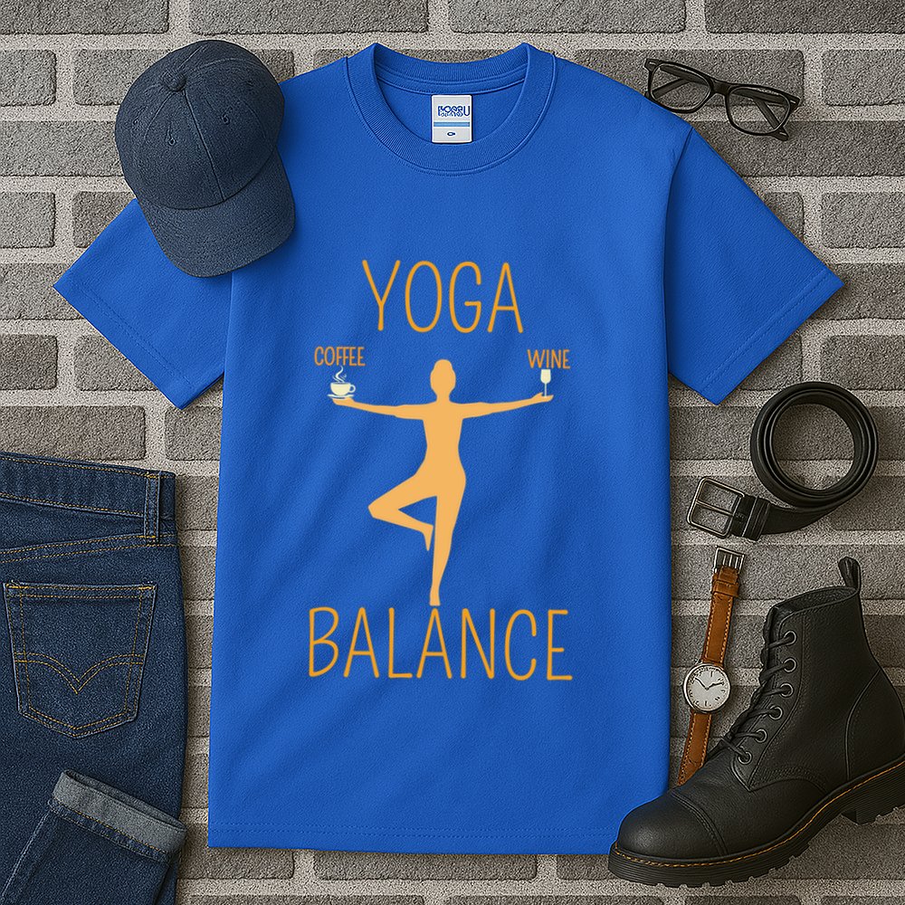 Coffee Er Wine Lover Funny Ing Yoga Balance Gift Tall T-Shirt