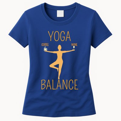 Coffee Er Wine Lover Funny Ing Yoga Balance Gift Womens T-Shirt