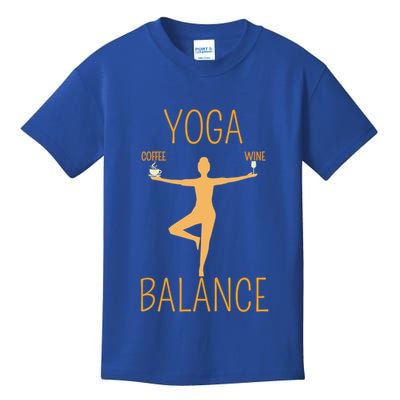 Coffee Er Wine Lover Funny Ing Yoga Balance Gift Kids T-Shirt