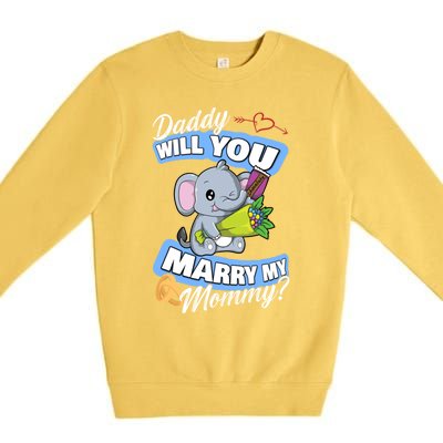 Cute Elephant Wedding Offer Daddy Will You Marry My Mommy Meaningful Gift Premium Crewneck Sweatshirt