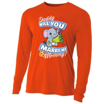 Cute Elephant Wedding Offer Daddy Will You Marry My Mommy Meaningful Gift Cooling Performance Long Sleeve Crew