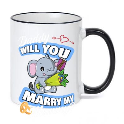 Cute Elephant Wedding Offer Daddy Will You Marry My Mommy Meaningful Gift 11oz Black Color Changing Mug