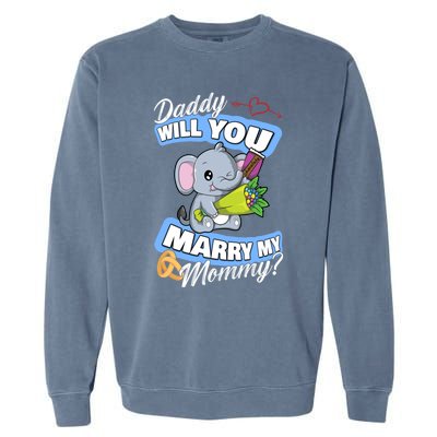 Cute Elephant Wedding Offer Daddy Will You Marry My Mommy Meaningful Gift Garment-Dyed Sweatshirt