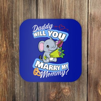 Cute Elephant Wedding Offer Daddy Will You Marry My Mommy Meaningful Gift Coaster