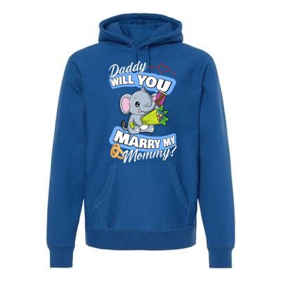 Cute Elephant Wedding Offer Daddy Will You Marry My Mommy Meaningful Gift Premium Hoodie