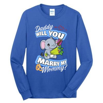 Cute Elephant Wedding Offer Daddy Will You Marry My Mommy Meaningful Gift Tall Long Sleeve T-Shirt