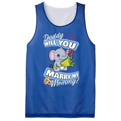 Cute Elephant Wedding Offer Daddy Will You Marry My Mommy Meaningful Gift Mesh Reversible Basketball Jersey Tank