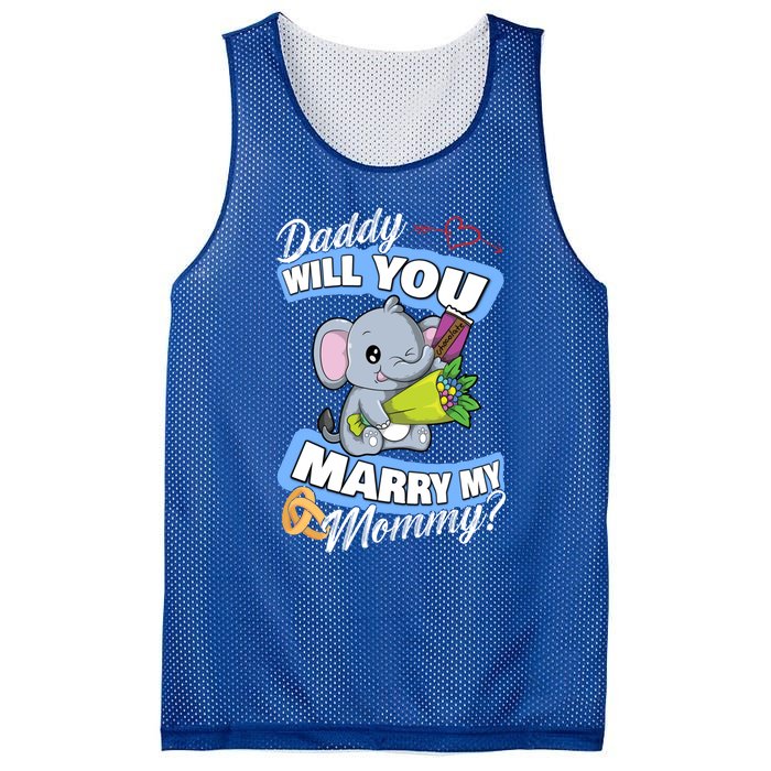 Cute Elephant Wedding Offer Daddy Will You Marry My Mommy Meaningful Gift Mesh Reversible Basketball Jersey Tank