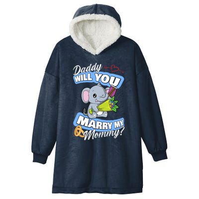 Cute Elephant Wedding Offer Daddy Will You Marry My Mommy Meaningful Gift Hooded Wearable Blanket