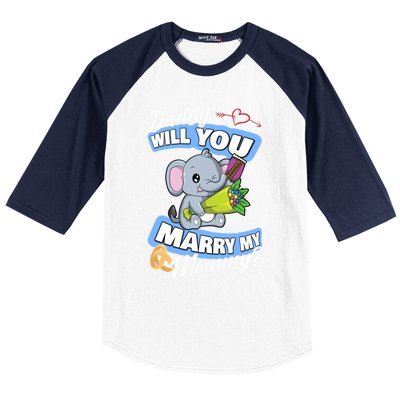 Cute Elephant Wedding Offer Daddy Will You Marry My Mommy Meaningful Gift Baseball Sleeve Shirt