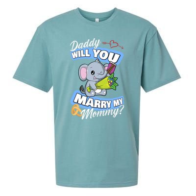 Cute Elephant Wedding Offer Daddy Will You Marry My Mommy Meaningful Gift Sueded Cloud Jersey T-Shirt