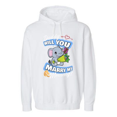 Cute Elephant Wedding Offer Daddy Will You Marry My Mommy Meaningful Gift Garment-Dyed Fleece Hoodie