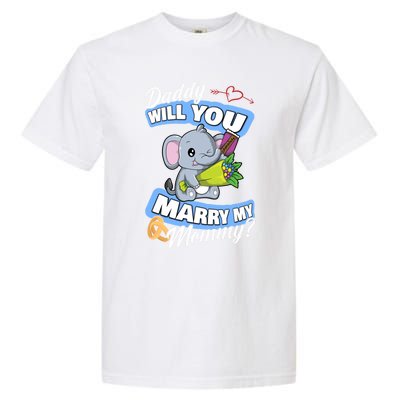 Cute Elephant Wedding Offer Daddy Will You Marry My Mommy Meaningful Gift Garment-Dyed Heavyweight T-Shirt