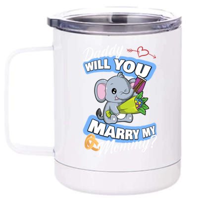 Cute Elephant Wedding Offer Daddy Will You Marry My Mommy Meaningful Gift 12 oz Stainless Steel Tumbler Cup