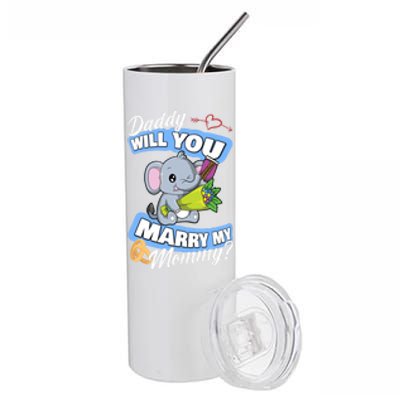 Cute Elephant Wedding Offer Daddy Will You Marry My Mommy Meaningful Gift Stainless Steel Tumbler