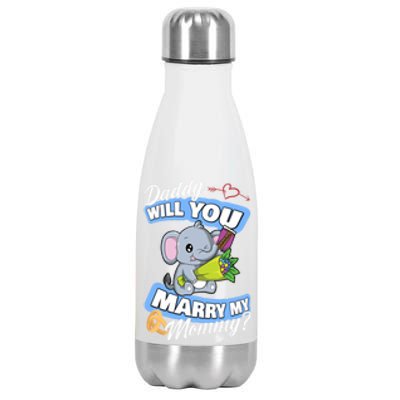 Cute Elephant Wedding Offer Daddy Will You Marry My Mommy Meaningful Gift Stainless Steel Insulated Water Bottle