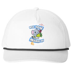 Cute Elephant Wedding Offer Mommy Will You Marry My Daddy Gift Snapback Five-Panel Rope Hat