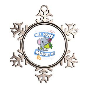 Cute Elephant Wedding Offer Mommy Will You Marry My Daddy Gift Metallic Star Ornament